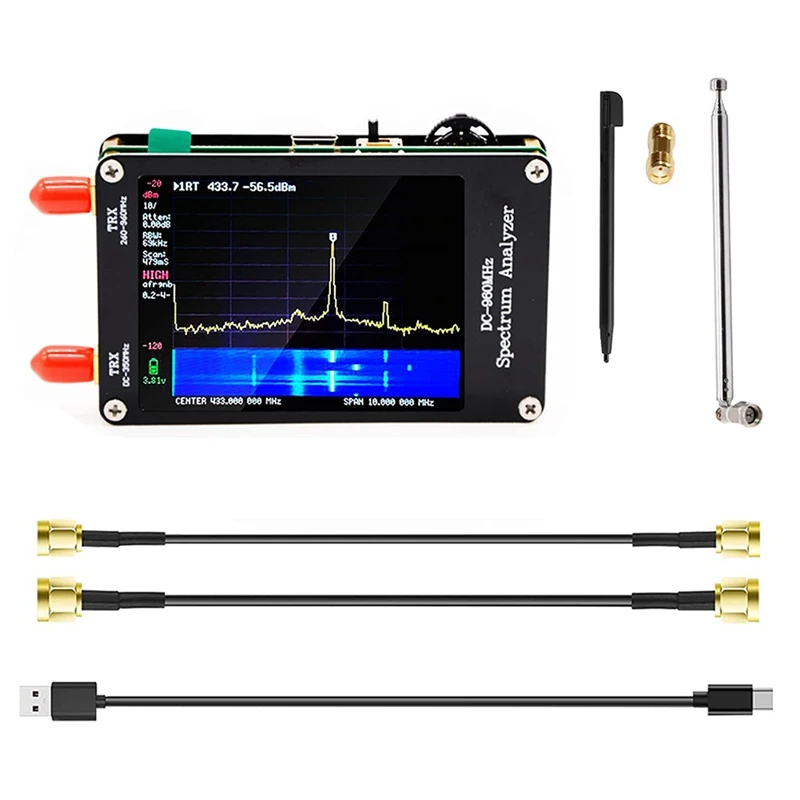 Spectrum Analyzer 100Khz To 960Mhz,Signal Generator Hand Held Frequency MF/HF/VHF UHF Input,2.8Inch Touch Screen
Spectrum Analyzer 100Khz To 960Mhz,Signal Generator Hand Held Frequency MF/HF/VHF UHF Input,2.8Inch Touch Screen