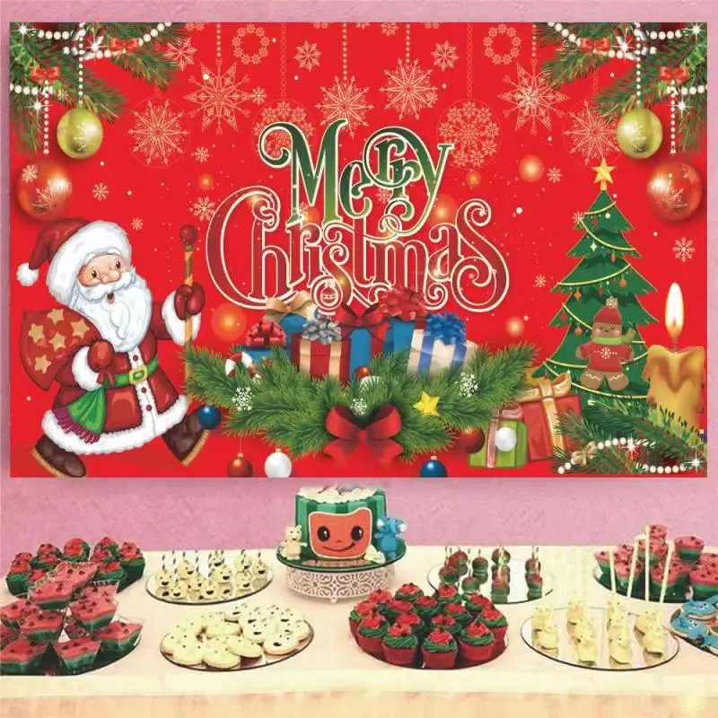 

Merry Christmas 2023 Happy New Year Backdrop Decor Santa Claus Snowman Christmas New Year Party Background Wall Decoration Cloth