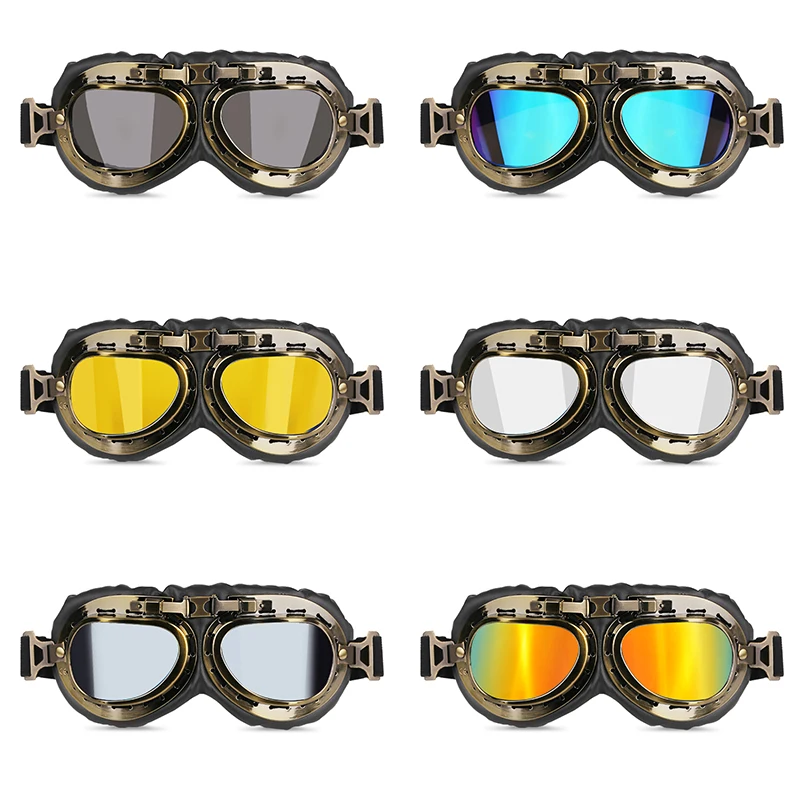 Винтажные очки для езды на мотоцикле в стиле стимпанк, велосипедные очки для Harley Pilot Scooter, ретро очки, очки, аксессуары для езды на мотоцикле 
Винтажные очки для езды на мотоцикле в стиле стимпанк, велосипедные очки для Harley Pilot Scooter, ретро очки, очки, аксессуары для езды на мотоцикле