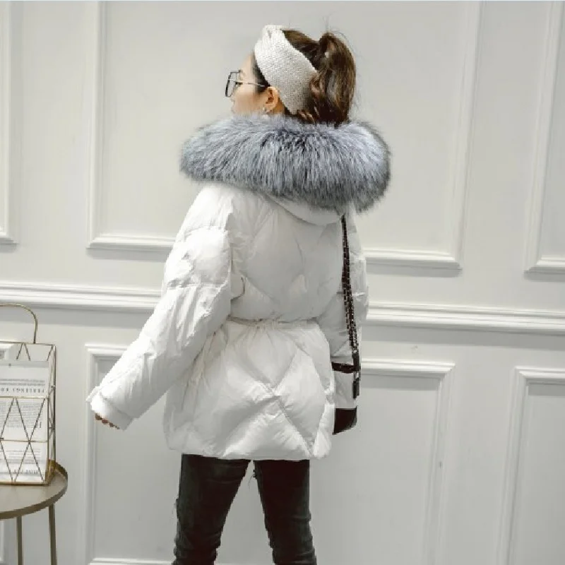new winter long Korean woman white fox large fur collar thick hooded down jacket
new winter long Korean woman white fox large fur collar thick hooded down jacket