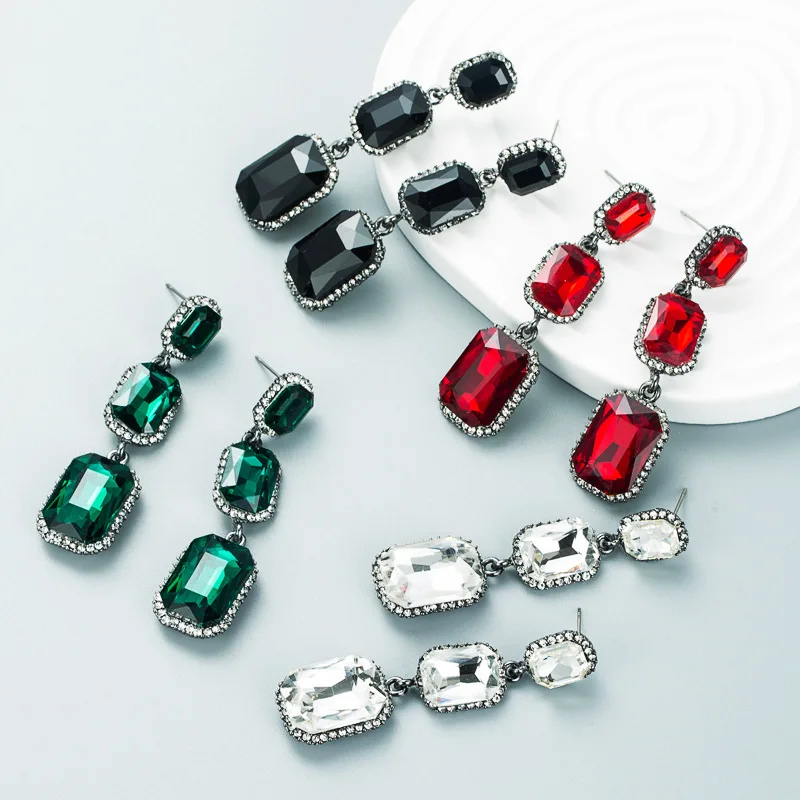Elegant Big Green Red Shiny Crystals Zircons Long Women Earrings CZ Dangle Earrings Jewelry for Bridal Wedding Earrings
Elegant Big Green Red Shiny Crystals Zircons Long Women Earrings CZ Dangle Earrings Jewelry for Bridal Wedding Earrings