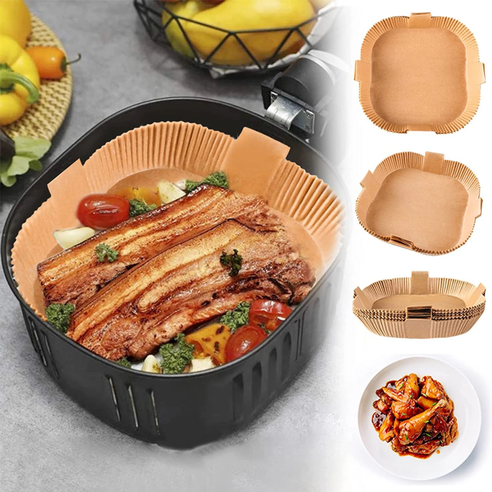 50pcs Handle Type Air Fryer Special Paper Baking Greaseproof Paper Tray Non-Stick Baking Mat For Oven Air Fryer Accessories
50pcs Handle Type Air Fryer Special Paper Baking Greaseproof Paper Tray Non-Stick Baking Mat For Oven Air Fryer Accessories