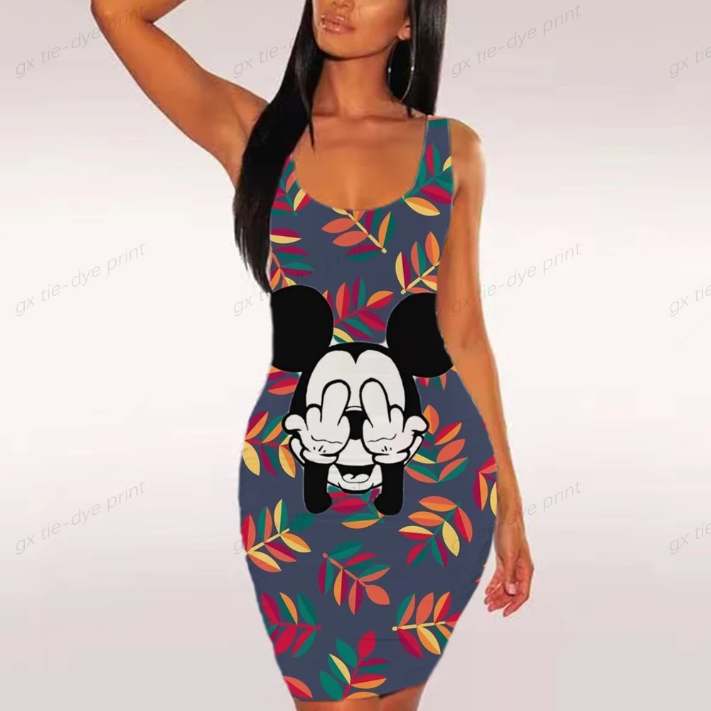 Summer Dress Women Robe Femme Disney Mickey Mouse Printed Slim Bag Hip Dresses Women's Clothing Sexy Blackless Vestido De Mujer
Summer Dress Women Robe Femme Disney Mickey Mouse Printed Slim Bag Hip Dresses Women's Clothing Sexy Blackless Vestido De Mujer