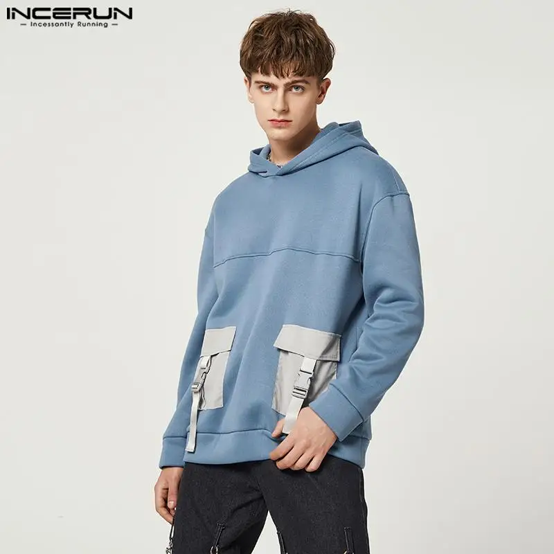 Fashion Casual Style Tops INCERUN Men Solid Comfortable Patchwork Sweatshirts Male Schoolbag Button Long-sleeved Hooded Sweater
Fashion Casual Style Tops INCERUN Men Solid Comfortable Patchwork Sweatshirts Male Schoolbag Button Long-sleeved Hooded Sweater