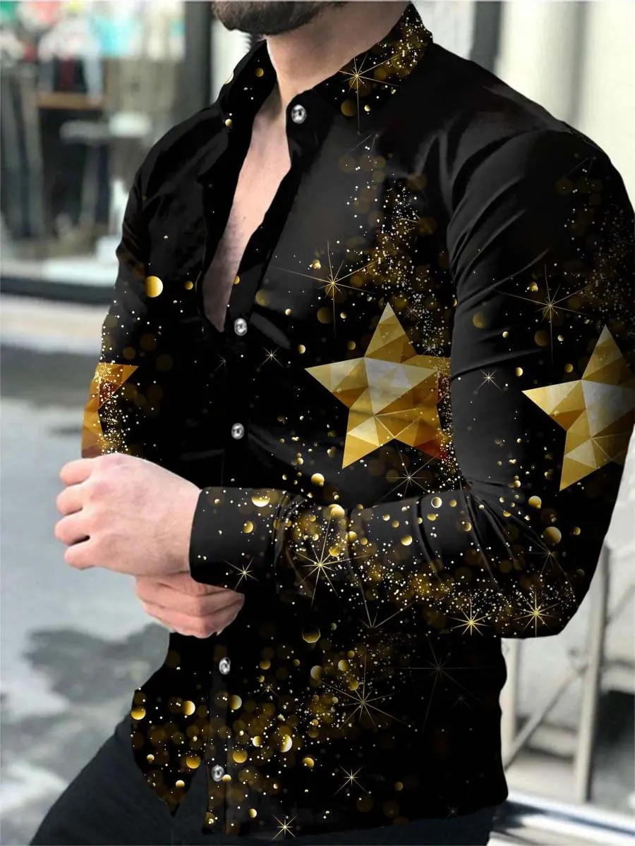 Teenagers Fashion New Shirt Long-Sleeved Lapel Starry Sky Digital Printed Men Blouses Quality Spring And Summer Casual Cardigan
Teenagers Fashion New Shirt Long-Sleeved Lapel Starry Sky Digital Printed Men Blouses Quality Spring And Summer Casual Cardigan