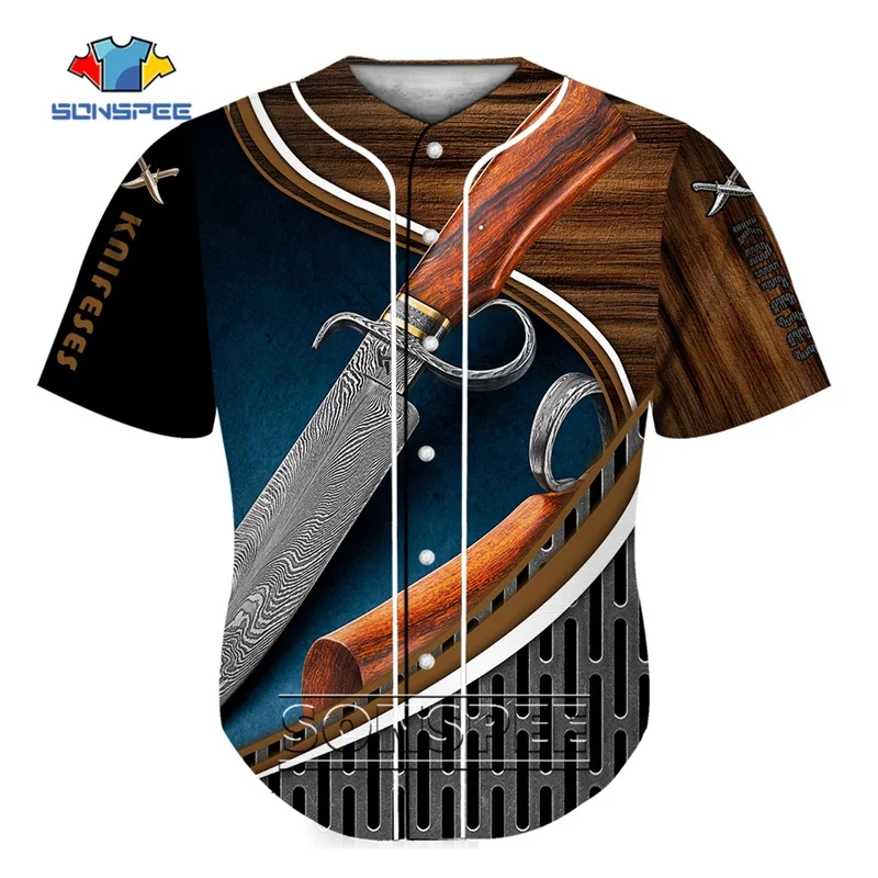 SONSPEE 3D Print Summer Chef Knife Baseball Uniform for Men Casual Hip Hop Sportswear Short Sleeve New Dagger Baseball Jerseys
SONSPEE 3D Print Summer Chef Knife Baseball Uniform for Men Casual Hip Hop Sportswear Short Sleeve New Dagger Baseball Jerseys