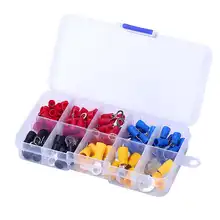102 PCS RV1.25/2/3.5/5.5 Cold-pressed Wiring Terminal Round Wire Insulation 10 Kinds Terminal Electrical Crimp Connector Kit Set