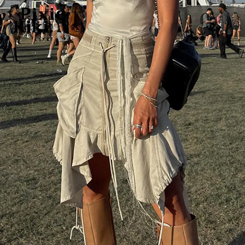 PixieKiki Drawstring Cargo Asymmetrical Skirts Y2k Streetwear Festival Outfits Womens Beige Long Skirts for Womans P77-DF30
PixieKiki Drawstring Cargo Asymmetrical Skirts Y2k Streetwear Festival Outfits Womens Beige Long Skirts for Womans P77-DF30