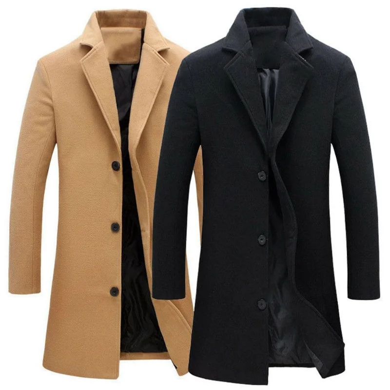 Single Breasted Lapel Long Coat Jacket Fashion Autumn Winter Casual Overcoat Plus Size Trench Men's Woolen Coats Solid Color
Single Breasted Lapel Long Coat Jacket Fashion Autumn Winter Casual Overcoat Plus Size Trench Men's Woolen Coats Solid Color