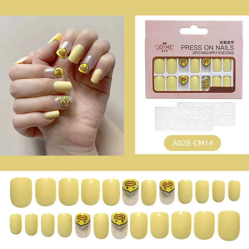 24 Pieces/box of Duckling Design French Full Set of Yellow Long Coffin False Nails DIY Nail Art Tools Pressed on The Fingernails
24 Pieces/box of Duckling Design French Full Set of Yellow Long Coffin False Nails DIY Nail Art Tools Pressed on The Fingernails