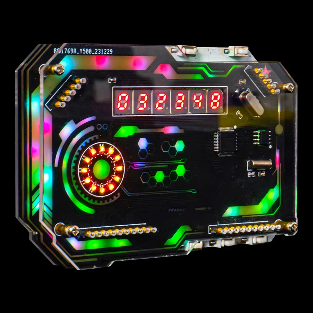 Набор электронных часов сделай сам цифровой светильник RGB в стиле киберпанк с
