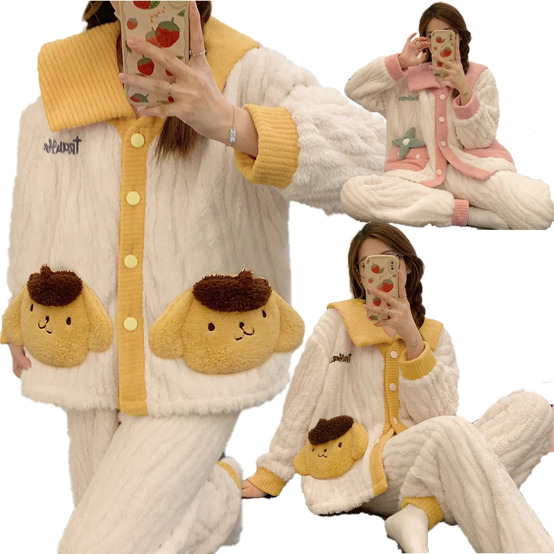 Kawaii 2022 модели Sanrioed Onpompurin зимняя Милая мультяшная флисовая утепленная Коралловая флисовая Домашняя одежда набор пижам Рождественский подар...
Kawaii 2022 модели Sanrioed Onpompurin зимняя Милая мультяшная флисовая утепленная Коралловая флисовая Домашняя одежда набор пижам Рождественский подар...