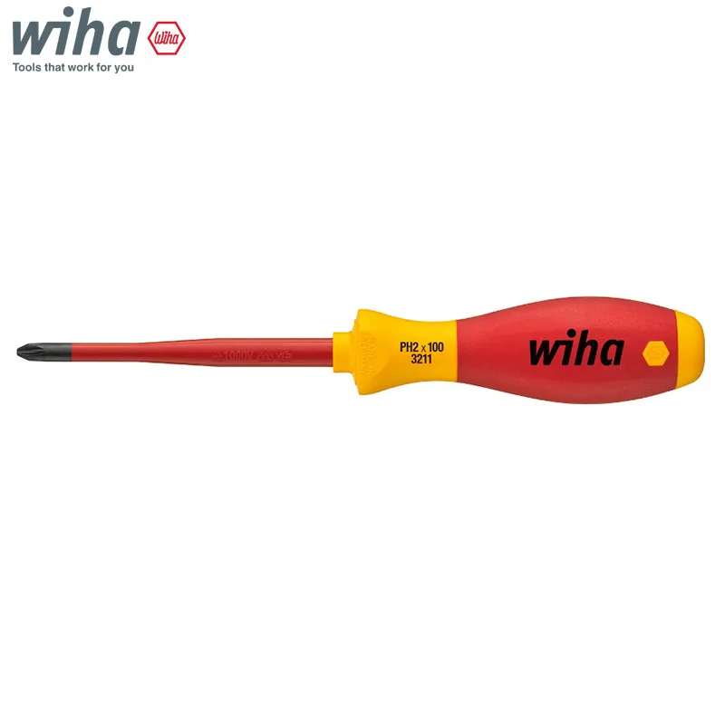 

Отвертка Phillips Wiha 35394 100 мм 3211 VDE SoftFinish SlimFix PH2