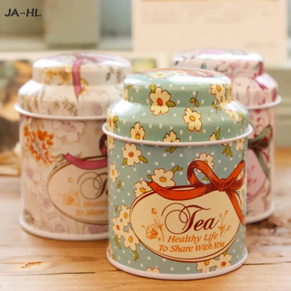 1 шт. горячая Распродажа цветочный дизайн металла чай кофе сахар олова Jar