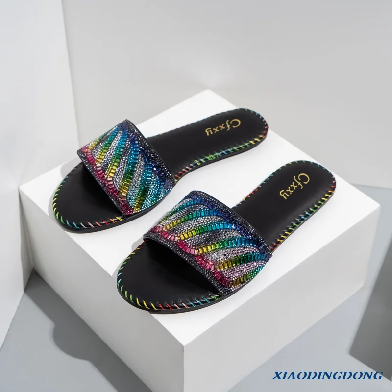 Women Slippers Open Toe Diamond Sandals Women Summer New Slippers Bling Female Candy Color Flip Flops Leisure Beach Shoes
Women Slippers Open Toe Diamond Sandals Women Summer New Slippers Bling Female Candy Color Flip Flops Leisure Beach Shoes