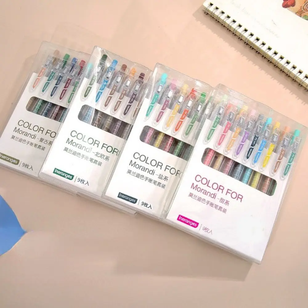 Набор цветных гелевых ручек, 9 шт., 0,5 мм, для журналов, скрапбукинга, кавайные шариковые ручки, канцелярские принадлежности, выдвижная ручка, ... 
Набор цветных гелевых ручек, 9 шт., 0,5 мм, для журналов, скрапбукинга, кавайные шариковые ручки, канцелярские принадлежности, выдвижная ручка, ...