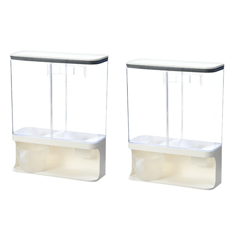 2X Dry Food Dispenser 2 Grids Wall Mount Cereal Container Kitchen Storage Machine 3L Large Capacity Sealed Storage Tank
2X Dry Food Dispenser 2 Grids Wall Mount Cereal Container Kitchen Storage Machine 3L Large Capacity Sealed Storage Tank