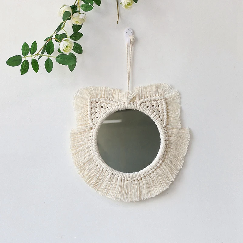 Macrame Mirror Handmade Tapestry Makeup Mirror Compact Bohemia Decoration Home Decorative Mirrors Wall Mirror
Macrame Mirror Handmade Tapestry Makeup Mirror Compact Bohemia Decoration Home Decorative Mirrors Wall Mirror