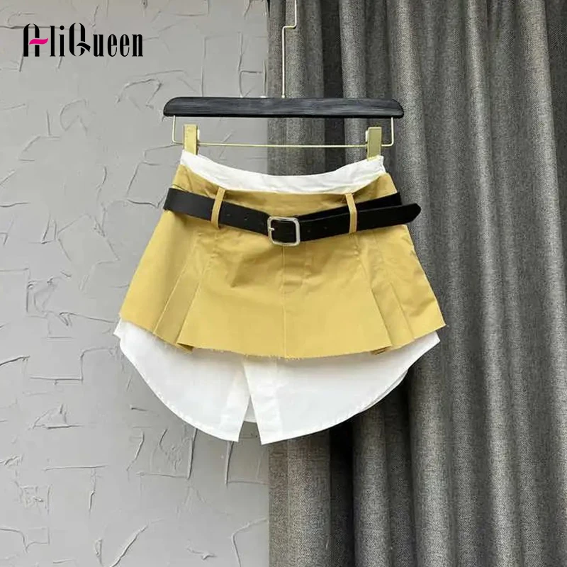 Summer Women High Waist Asymmetrical Hem Patchwork Mini Skirt Kawaii Girl's A-line Khaki Sweet Fake 2pc Skirts Streetwear 3XL
Summer Women High Waist Asymmetrical Hem Patchwork Mini Skirt Kawaii Girl's A-line Khaki Sweet Fake 2pc Skirts Streetwear 3XL