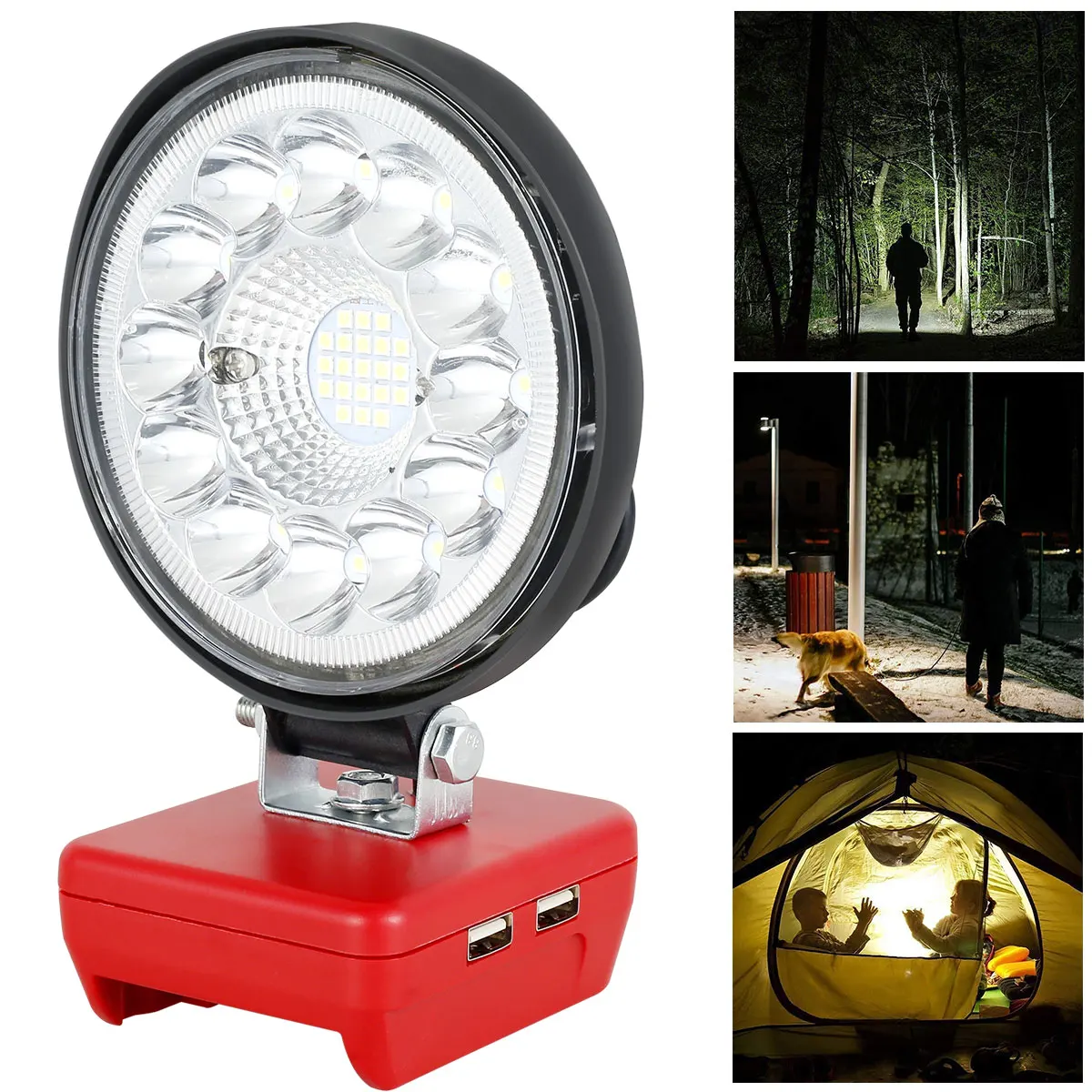 

33 LED Work Light Wireless LED Floodlight Folding Portable Outdoor Rechargeable Emergency Lights Dual USB Ports Reusable Camping