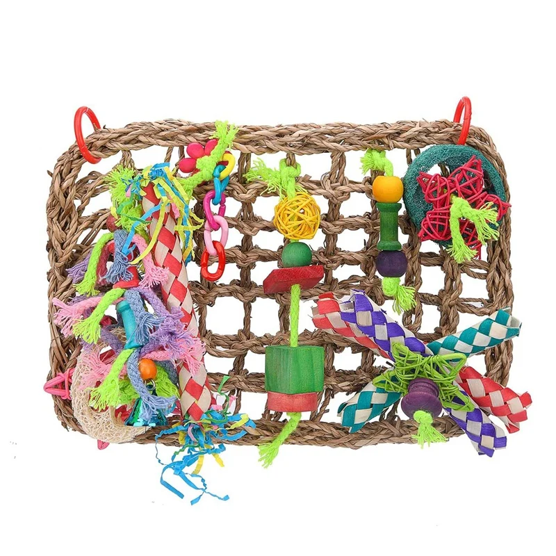 Bird Chew Toy Bird Foraging Wall-Mounted Toy Natural Edible Seaweed Woven Climbing Hammock Toy Withtoys
Bird Chew Toy Bird Foraging Wall-Mounted Toy Natural Edible Seaweed Woven Climbing Hammock Toy Withtoys
