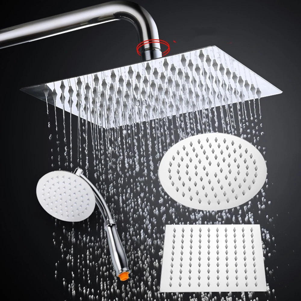 8 Inch Large Round/Square Shower Head Overhead Rainfall Shower Head Chrome Stainless Steel Shower Heads Head Rain Bathroom Acces
8 Inch Large Round/Square Shower Head Overhead Rainfall Shower Head Chrome Stainless Steel Shower Heads Head Rain Bathroom Acces