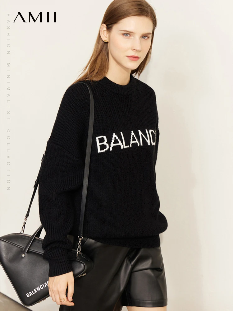 AMII Minimalism Sweaters Women 2022 Autumn Warm New Letter Jacquard Design O-Neck Loose Casual Knitted Pullover Tops 12230371
AMII Minimalism Sweaters Women 2022 Autumn Warm New Letter Jacquard Design O-Neck Loose Casual Knitted Pullover Tops 12230371