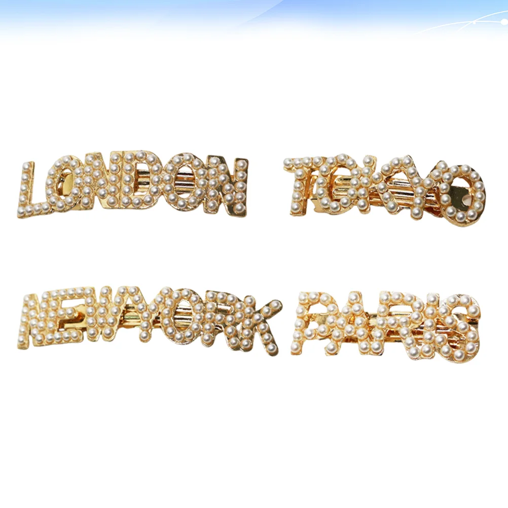 4pcs City Name Hair Clip Elegant Pearl Hair Barrettes Fashion Hair Creative Hair Accessories for Party Banquet
4pcs City Name Hair Clip Elegant Pearl Hair Barrettes Fashion Hair Creative Hair Accessories for Party Banquet
