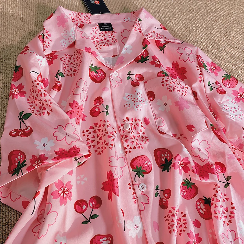 Japanese Beach Fruit Cherry Strawberry Full Printed Button Up Shirt Womenblouse Short Sleeve Casual Hawaiian Shirts Summer 2023
Japanese Beach Fruit Cherry Strawberry Full Printed Button Up Shirt Womenblouse Short Sleeve Casual Hawaiian Shirts Summer 2023