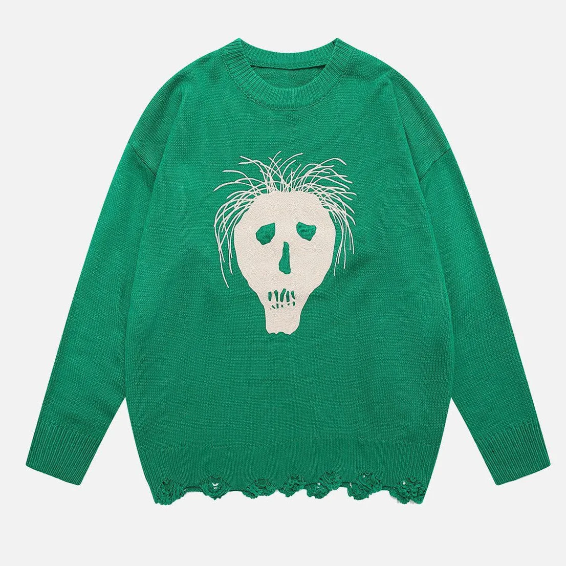 Streetwear Sweater Vintage O-neck Tops Men Women Skull jacquard knitted Pullover Long Sleeve Sweater 2022 Autumn Winter Pullover
Streetwear Sweater Vintage O-neck Tops Men Women Skull jacquard knitted Pullover Long Sleeve Sweater 2022 Autumn Winter Pullover