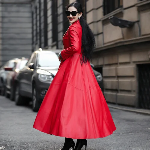 Jacket Real Leather Women Autumn Long Leather Trench Coat Female Genuine Sheepskin Coats High Quality Clothes Mujer Chaqueta
Jacket Real Leather Women Autumn Long Leather Trench Coat Female Genuine Sheepskin Coats High Quality Clothes Mujer Chaqueta