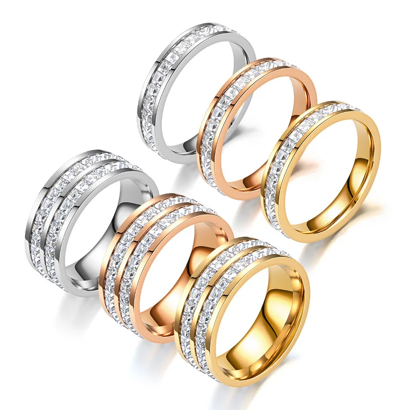 Japanese and Korean Popular Small Square Zircon Titanium Steel Diamond Ring Stainless Steel Couple High Grade Ring Wholesale
Japanese and Korean Popular Small Square Zircon Titanium Steel Diamond Ring Stainless Steel Couple High Grade Ring Wholesale