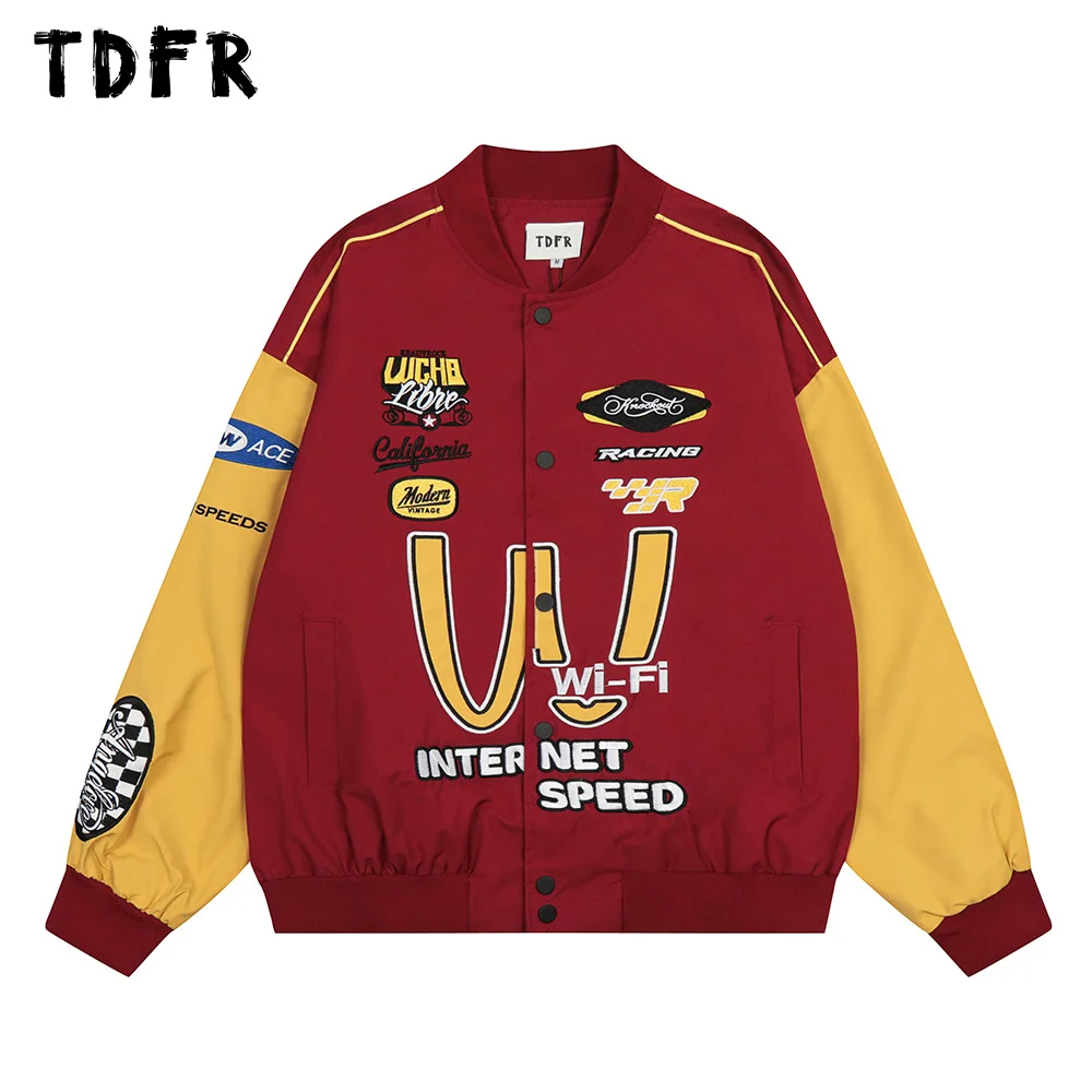 Contrast Paneled Racing Jacket Mens Letter Embroidery Casual Streetwear Loose Single Breasted Long Sleeve Outerwear Men
Contrast Paneled Racing Jacket Mens Letter Embroidery Casual Streetwear Loose Single Breasted Long Sleeve Outerwear Men