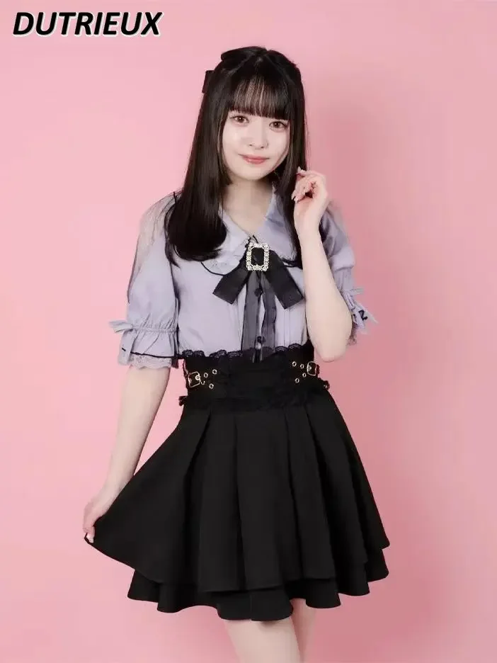Sweet All-Match Short Black Skirt Japanese-Style Mine-Style High-Looking Slimming Cross-Waist Double-Layer Lace-up Pleated Skirt
Sweet All-Match Short Black Skirt Japanese-Style Mine-Style High-Looking Slimming Cross-Waist Double-Layer Lace-up Pleated Skirt