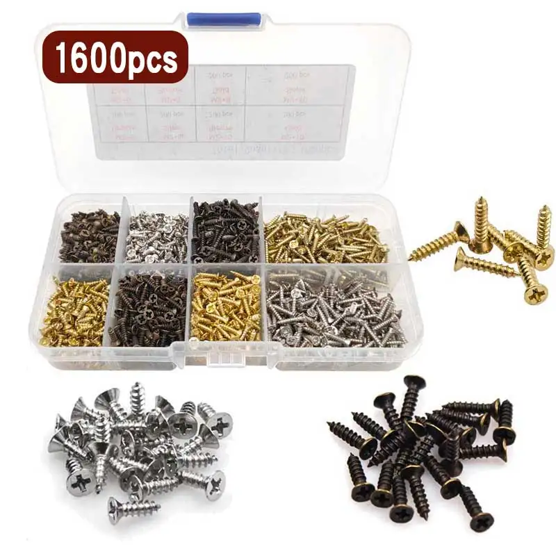 2mm Phillips Flat Head Cross Self Tapping Tiny Screw Cabinet Electronic Accessories Micro Woodworking Mini Screw 1600pcs/set
2mm Phillips Flat Head Cross Self Tapping Tiny Screw Cabinet Electronic Accessories Micro Woodworking Mini Screw 1600pcs/set