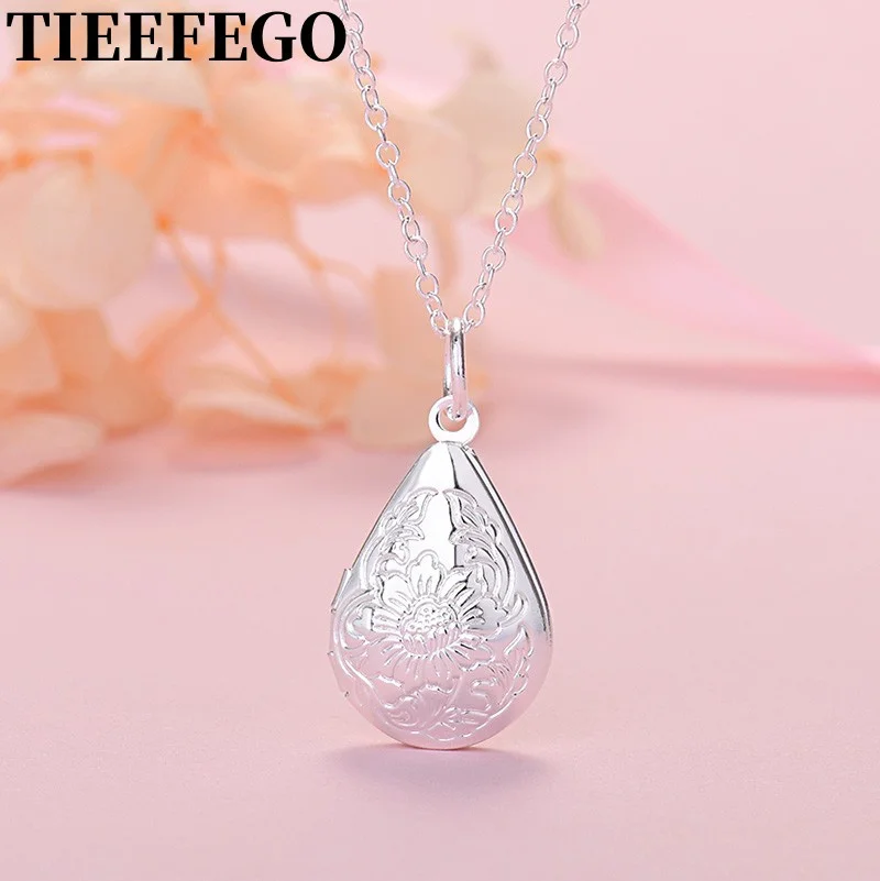 TIEEFEGO New 925 Silver Fine Water Drop Photo Frame Pendant Necklace For Women Fashion Wedding Party Jewelry Good Gifts
TIEEFEGO New 925 Silver Fine Water Drop Photo Frame Pendant Necklace For Women Fashion Wedding Party Jewelry Good Gifts