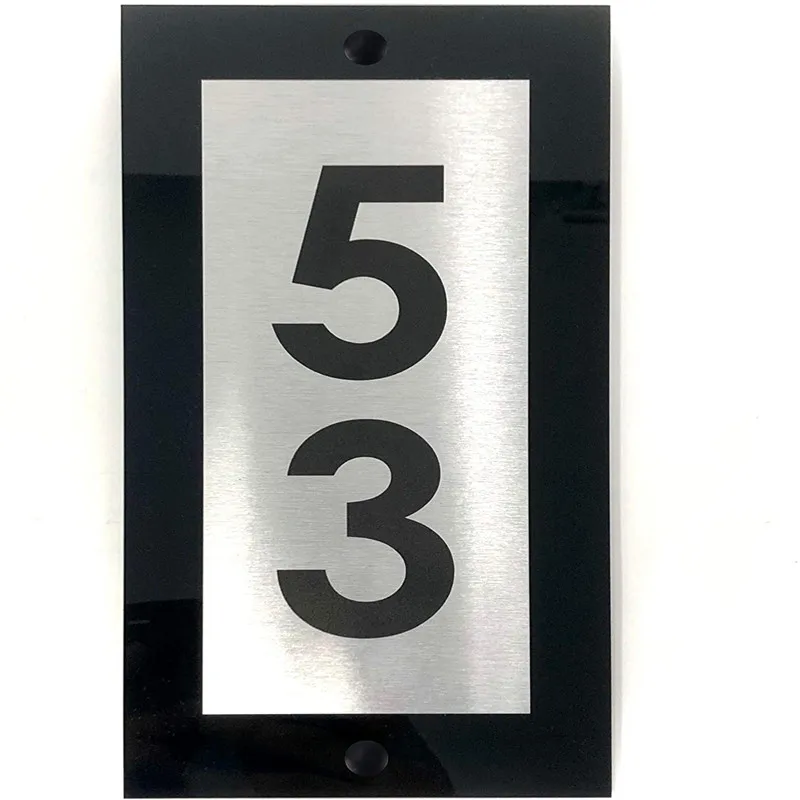 Precision Design Vertical Modern House Sign Black Rear Panel with Silver Aluminium Panel and Black Number house address
Precision Design Vertical Modern House Sign Black Rear Panel with Silver Aluminium Panel and Black Number house address