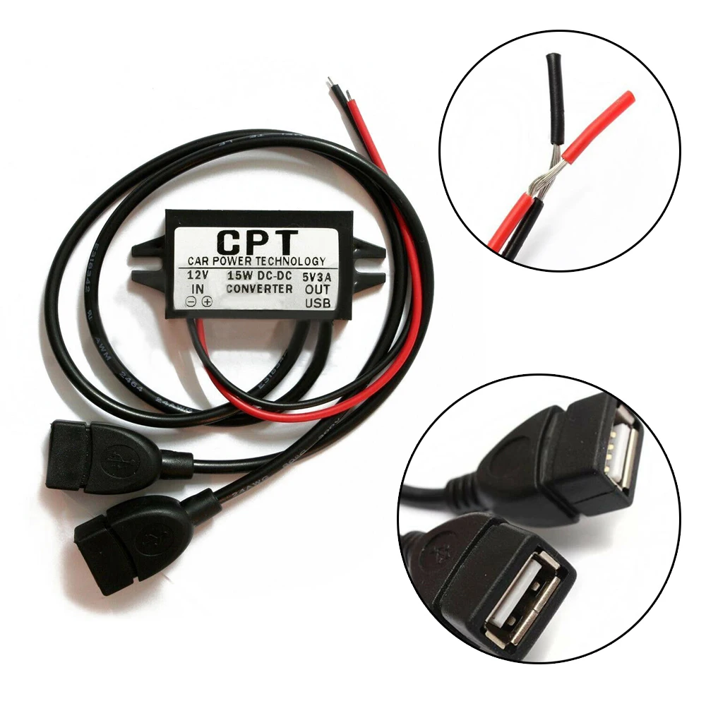 3A 12V to 5V Dual USB Power Adapter Converter Cable Module Power Connector Car Charger For Dual USB Output
3A 12V to 5V Dual USB Power Adapter Converter Cable Module Power Connector Car Charger For Dual USB Output