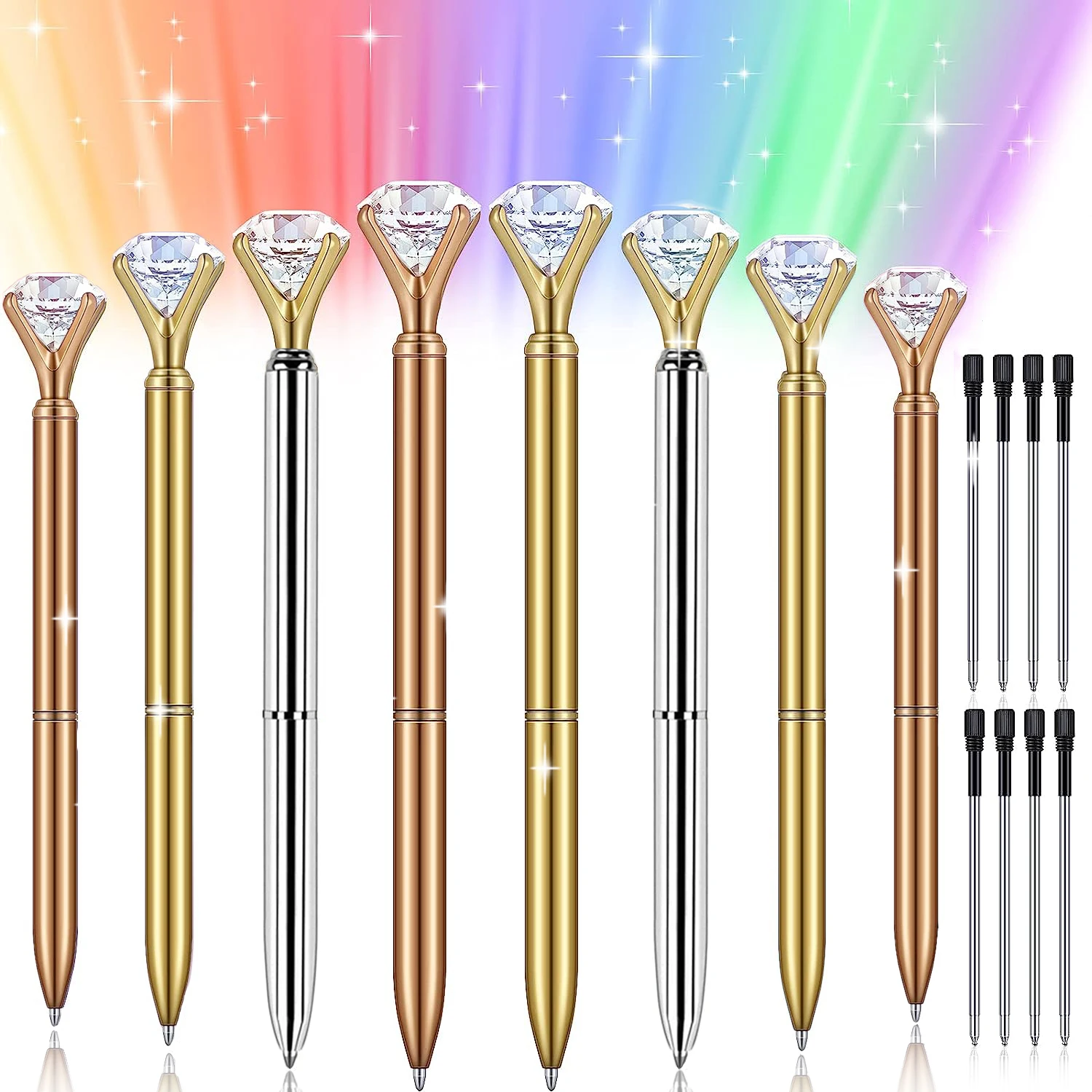 Diamond Pens Crystal Metal Ballpoint Pen with Replacement Refill Rhinestone Bling Shining Nib Office Business Student Gifts
Diamond Pens Crystal Metal Ballpoint Pen with Replacement Refill Rhinestone Bling Shining Nib Office Business Student Gifts