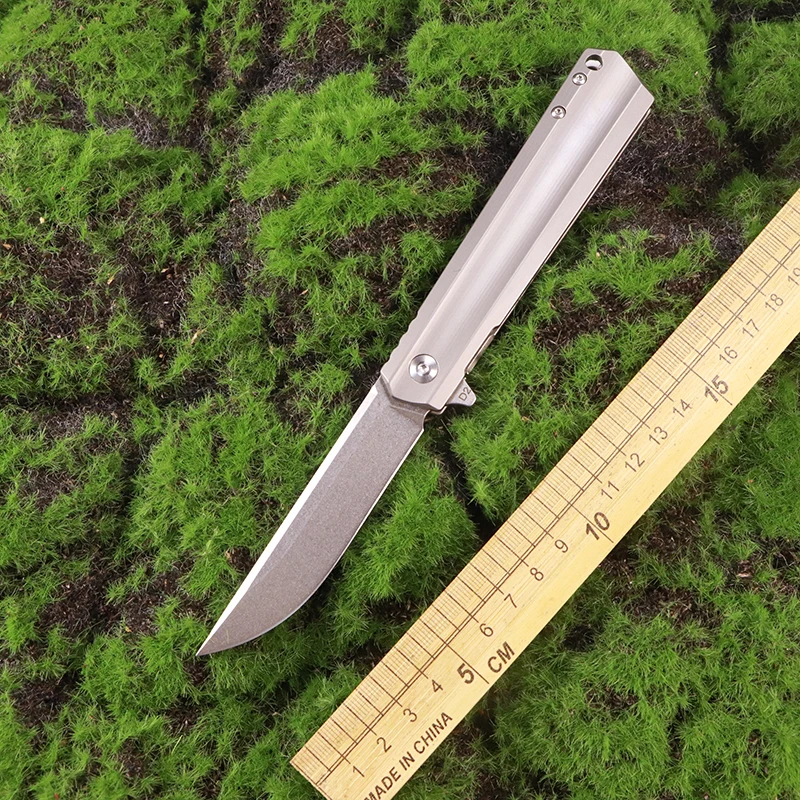 Folding knife D2 blade titanium handle pocket knife camping survival tactics kitchen outdoor self-defense hunting EDC knife 
Folding knife D2 blade titanium handle pocket knife camping survival tactics kitchen outdoor self-defense hunting EDC knife