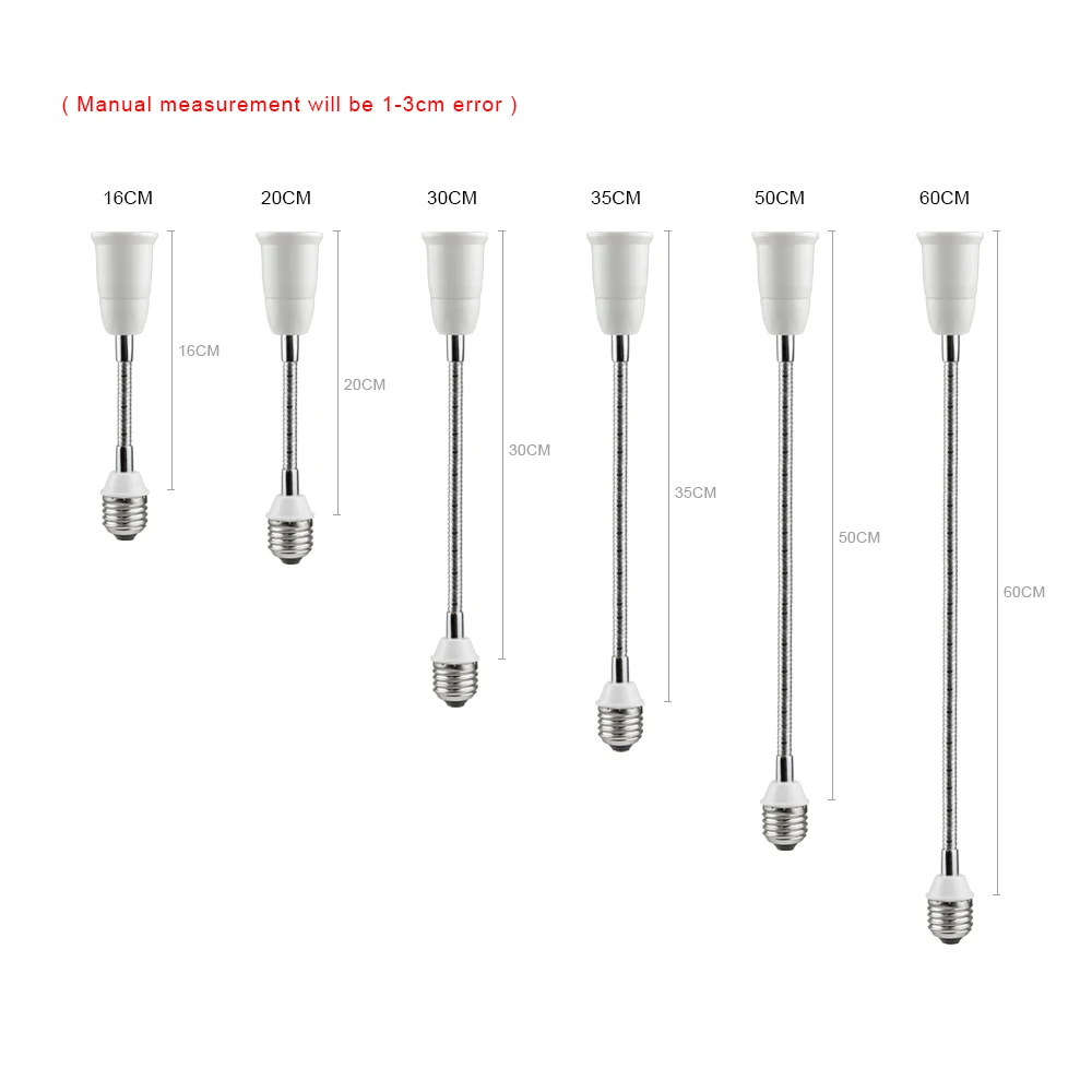 Led Light Bas 20CM E27 To E27 Lamp Holder Flexible Extension Adapter Socket 110V-220V LED Bulb Light Converters Lamp Bases Lamp
Led Light Bas 20CM E27 To E27 Lamp Holder Flexible Extension Adapter Socket 110V-220V LED Bulb Light Converters Lamp Bases Lamp
