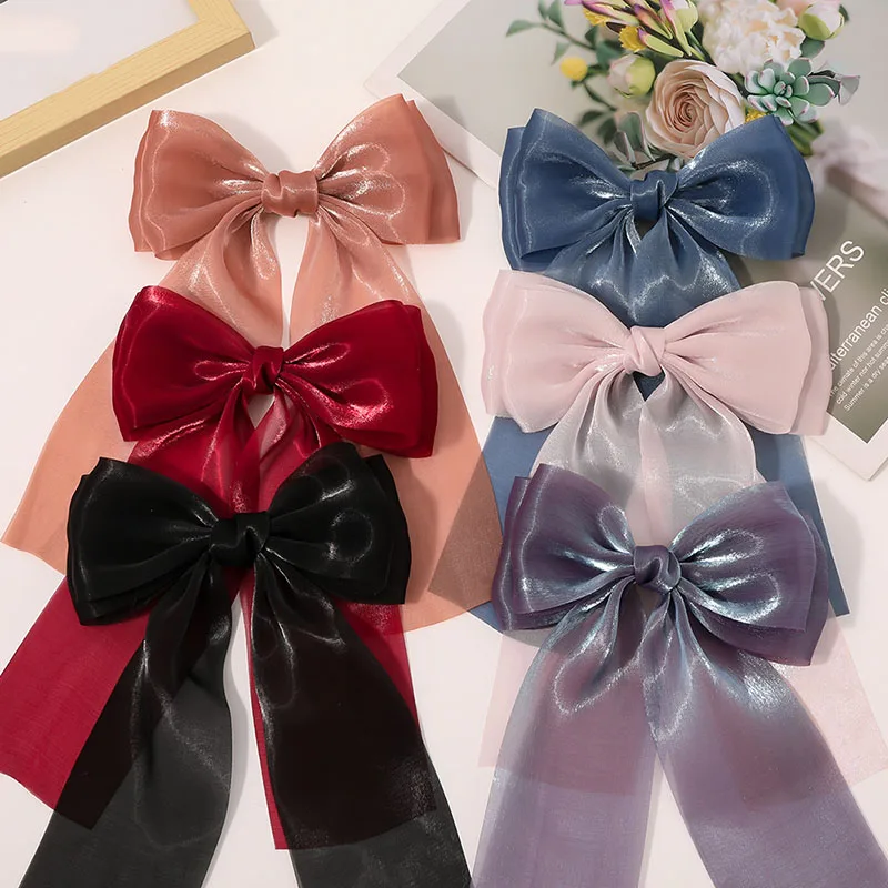New Women Large Bow Hairpin Chiffon Big Bowknot Stain Bow Barrettes Women Solid Color Ponytail Clip Hair Accessories
New Women Large Bow Hairpin Chiffon Big Bowknot Stain Bow Barrettes Women Solid Color Ponytail Clip Hair Accessories