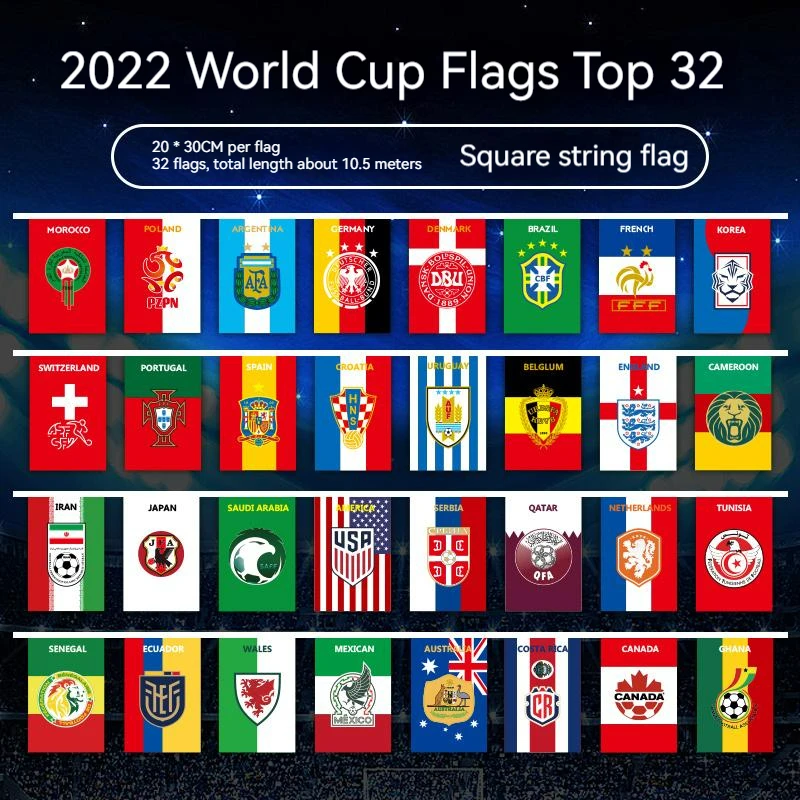 2022 флаги чемпионата мира в Катаре, верх 32, эмблема ФИФА, декоративные надувные флаги для футбола, бара, клуба, Декор, подарок для фаната футбо...
2022 флаги чемпионата мира в Катаре, верх 32, эмблема ФИФА, декоративные надувные флаги для футбола, бара, клуба, Декор, подарок для фаната футбо...