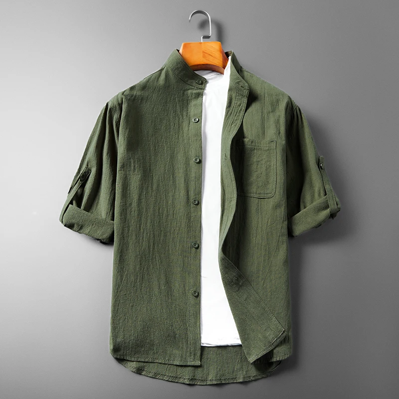 Linen trend men's cotton and linen autumn new Korean version of the trend of casual men's shirt cotton and linen three-quarter s
Linen trend men's cotton and linen autumn new Korean version of the trend of casual men's shirt cotton and linen three-quarter s
