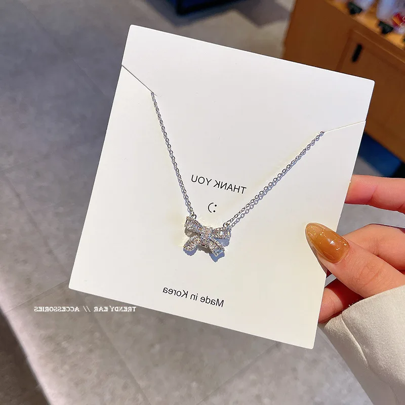 Jewelry Retro Fashion Bowknot Zircon Pendant Titanium Steel Necklace Female Same Clavicle necklace For Women Girls
Jewelry Retro Fashion Bowknot Zircon Pendant Titanium Steel Necklace Female Same Clavicle necklace For Women Girls