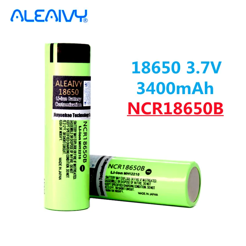 

Aleaivy 2022 Hot New Original NCR18650B 34B 3.7V 18650 3400mAh Rechargeable Lithium Battery Flashlight Battery + Free shipping