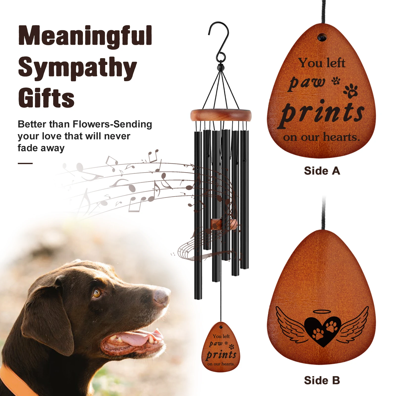 Handmade Sympathy Wind Chimes Outdoor Soothing Melodic Tone Memorial Wind Chime for Loss of Loved Pet Dog Wall Hanging Wind Bell
Handmade Sympathy Wind Chimes Outdoor Soothing Melodic Tone Memorial Wind Chime for Loss of Loved Pet Dog Wall Hanging Wind Bell