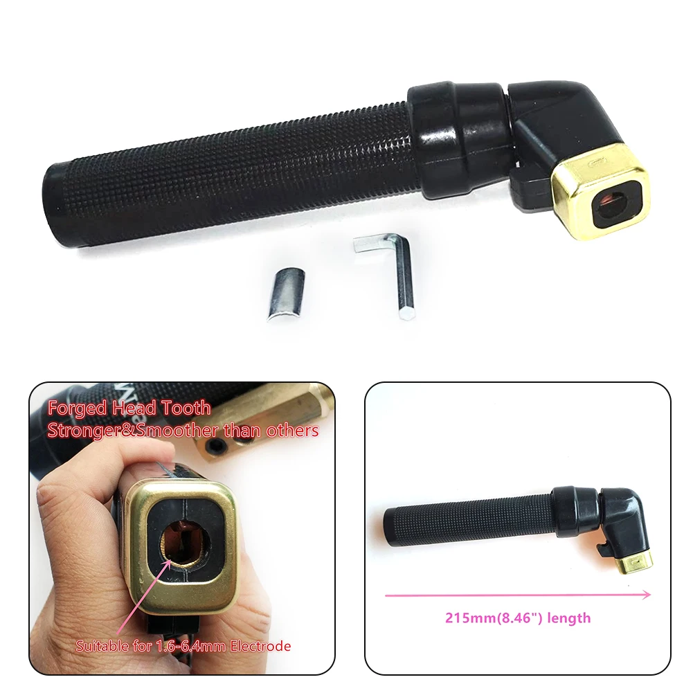 Twisted Electrode Holder 1.6-6.4mm 215mm 400A Black For 12-75sqmm Cables For MMA Welding Forged Copper Durable
Twisted Electrode Holder 1.6-6.4mm 215mm 400A Black For 12-75sqmm Cables For MMA Welding Forged Copper Durable
