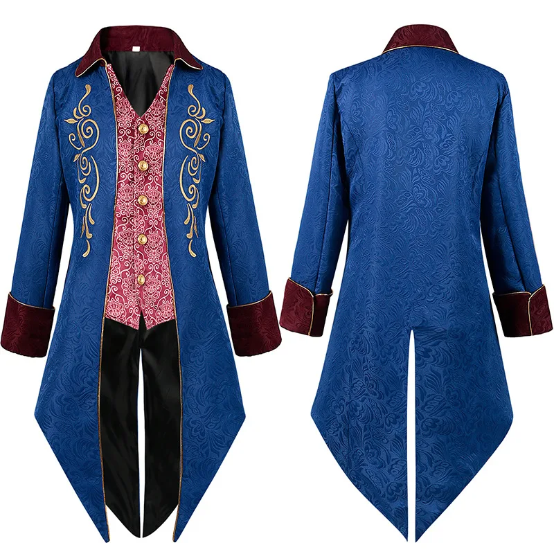 2023 New Halloween Tuxedo Medieval Vintage Costume Medium Length Punk Men's Coat Halloween Cosplay Costume
2023 New Halloween Tuxedo Medieval Vintage Costume Medium Length Punk Men's Coat Halloween Cosplay Costume