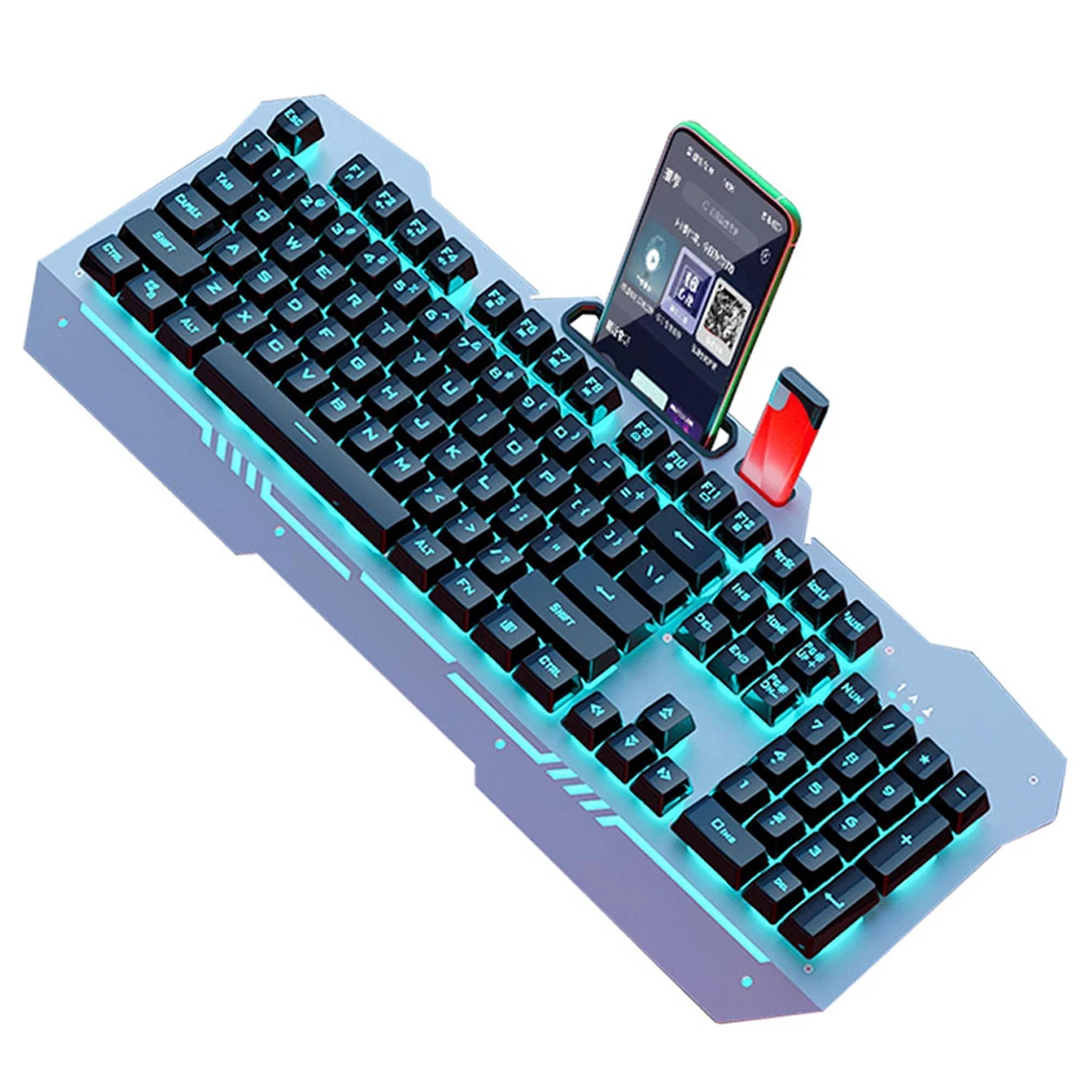 USB Wired Mechanical Feel Keyboard Portable 104-key Backlit Gaming Keyboard with Mobile Phone Rack Holder for PC Laptop Offices
USB Wired Mechanical Feel Keyboard Portable 104-key Backlit Gaming Keyboard with Mobile Phone Rack Holder for PC Laptop Offices